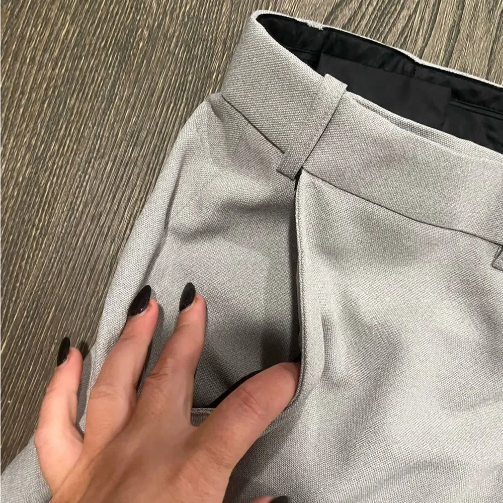 Haband's Fit-Forever Mens Dress Pants Mid Rise Wide Leg Pockets Gray Size 46M
